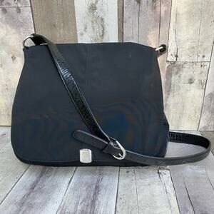 Ralph Lauren Purse Nylon Leather Messenger Crossbody Mock Croc Preppy Old Money